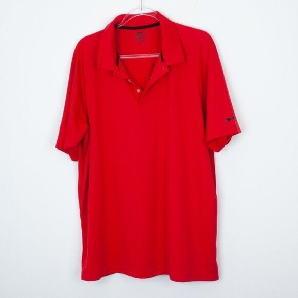 Slazenger Mens Short Sleeve Pullover Polo Shirt Size XXL Red Golf Preppy Office - Picture 1 of 7